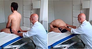 Valutazione manuale dell'articolazione sacro ilica: Test di flessione da seduto